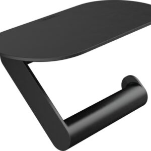 Suport hartie igienica cu raft Hansgrohe WallStoris negru mat