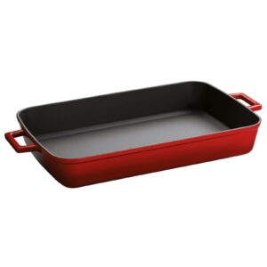 Tava din fonta emailata Paderno Cast Iron  26x40cm  rosie