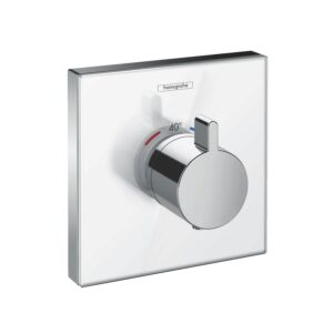 Termostat Hansgrohe ShowerSelect Glass HighFlow cu o functie montaj incastrat necesita corp ingropat alb-crom