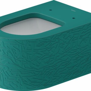 Vas wc suspendat Duravit Millio DuroCast interior ceramic alb cu HygieneGlaze Surface Pattern turcoaz