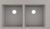 Chiuveta bucatarie Hansgrohe S510-F770 SilicaTec 370/370 cu 2 cuve 51x88x19cm concrete grey