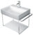 Consola metalica suspendata pentru lavoar Duravit DuraSquare 665x451mm  cu port-prosop reversibil  fara raft  crom