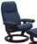 Fotoliu recliner Stressless Consul Classic M cadru maro tapiterie textil Dahlia Blue