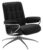 Fotoliu recliner Stressless London cu spatar jos  baza inalta  cadru aluminiu negru  tapiterie piele Batik Black