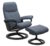 Fotoliu recliner cu taburet Stressless Consul Signature M cadru Black-Grey  tapiterie piele Paloma Sparrow Blue