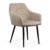 Scaun living din catifea cu picioare metalice negre BUC 260 bej