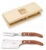 Set cutite branzeturi Claude Dozorme Berlingot maner lemn exotic 2 piese cutie lemn fag