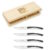Set cutite friptura Claude Dozorme Thiers Liner cu maner negru  4 piese  cutie lemn fag