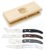 Set cutite mic dejun Claude Dozorme Berlingot 4P maner rasina mix gri – maro 4 piese cutie lemn fag
