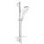 Set de dus Grohe Rainshower SmartActive 130 Cube cu para de dus 3 jeturi  furtun 175cm si bara 60cm  savoniera  moon white