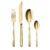 Set tacamuri Sambonet Linear Solid Handle  24 piese  auriu